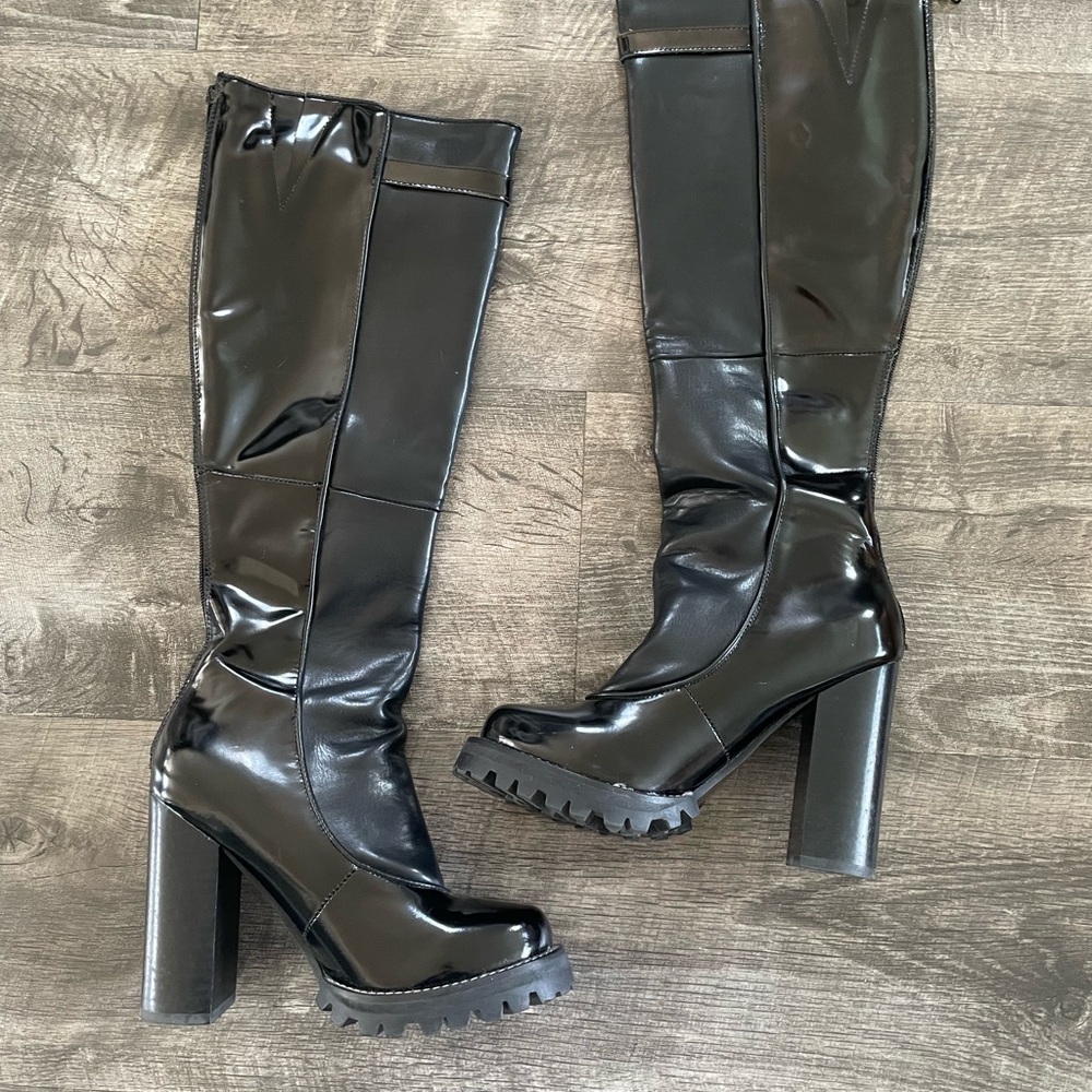 Jeffrey Campbell Avocet Black Knee-High Boots 🔌 - Picture 3 of 14